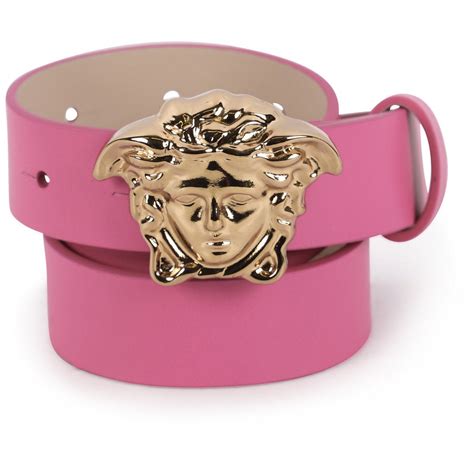 versace belt pink|white Versace belt medusa head.